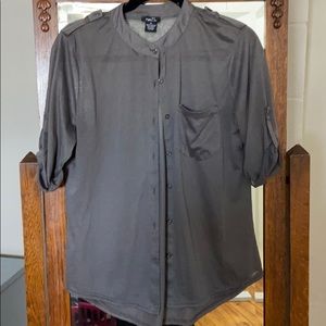 Grey, Button-down Shirt